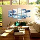 Set Tablouri Multicanvas, ArtDeco, Cabane la munte iarna, Panza pe cadru de lemn, Decoratiuni Moderne pentru Casa, 5 piese, 60 x 100 cm