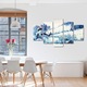 Set Tablouri Multicanvas, ArtDeco, Cabane la munte iarna, Panza pe cadru de lemn, Decoratiuni Moderne pentru Casa, 5 piese, 60 x 100 cm