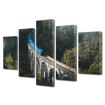 Set Tablouri Multicanvas, ArtDeco, Calatorie deasupra padurii, Panza pe cadru de lemn, Decoratiuni Moderne pentru Casa, 5 piese, 120 x 225 cm Set Tablouri Multicanvas, ArtDeco, Calatorie deasupra padurii, Panza pe cadru de lemn, Decoratiuni Moderne pentru Casa, 5 piese, 120 x 225 cm