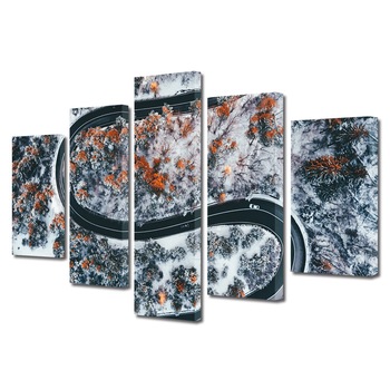 Set Tablouri Multicanvas, ArtDeco, Drum serpuit la munte, Panza pe cadru de lemn, Decoratiuni Moderne pentru Casa, 5 piese, 60 x 100 cm Set Tablouri Multicanvas, ArtDeco, Drum serpuit la munte, Panza pe cadru de lemn, Decoratiuni Moderne pentru Casa, 5 piese, 60 x 100 cm