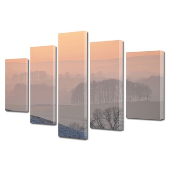Set Tablouri Multicanvas, ArtDeco, Apus incetosat, Panza pe cadru de lemn, Decoratiuni Moderne pentru Casa, 5 piese, 120 x 225 cm Set Tablouri Multicanvas, ArtDeco, Apus incetosat, Panza pe cadru de lemn, Decoratiuni Moderne pentru Casa, 5 piese, 120 x 225 cm