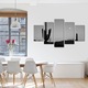 Set Tablouri Multicanvas, ArtDeco, Siluete de cactusi la lumina lunii, Panza pe cadru de lemn, Decoratiuni Moderne pentru Casa, 5 piese, 60 x 100 cm