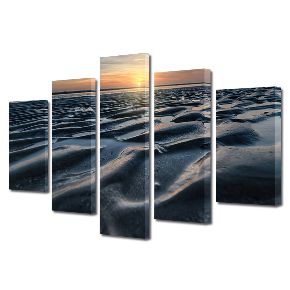 Set Tablouri Multicanvas, ArtDeco, Frumosul taram necunoscut, Panza pe cadru de lemn, Decoratiuni Moderne pentru Casa, 5 piese, 80 x 150 cm