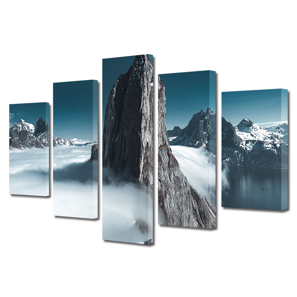 Set Tablouri Multicanvas, ArtDeco, Stanca inalta, Panza pe cadru de lemn, Decoratiuni Moderne pentru Casa, 5 piese, 60 x 100 cm