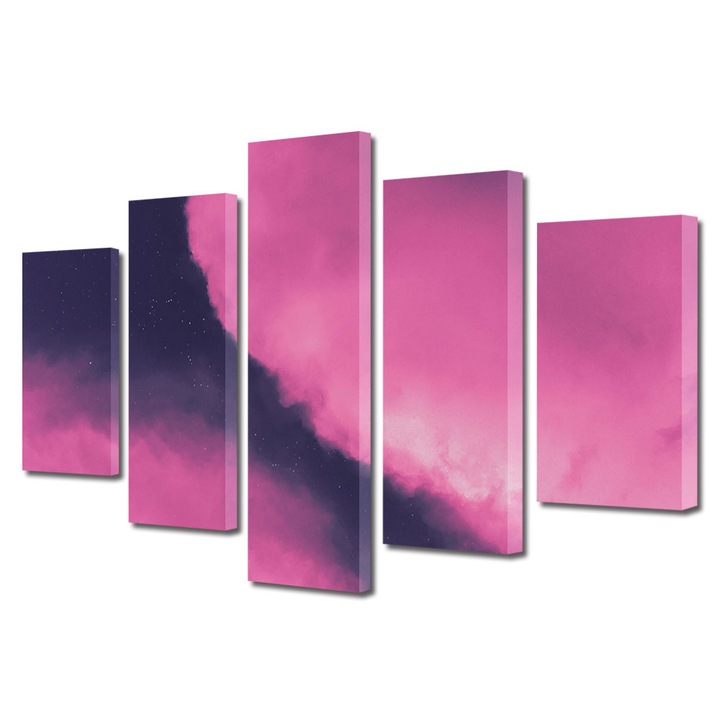 Set Tablouri Multicanvas, ArtDeco, Nori de basm , Panza pe cadru de lemn, Decoratiuni Moderne pentru Casa, 5 piese, 70 x 125 cm