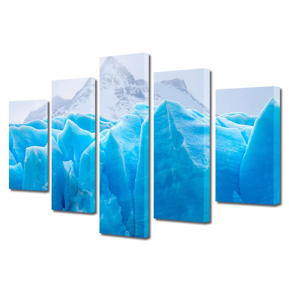 Set Tablouri Multicanvas, ArtDeco, Peisaj rece, Panza pe cadru de lemn, Decoratiuni Moderne pentru Casa, 5 piese, 60 x 100 cm