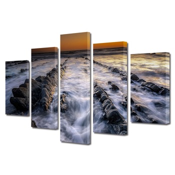 Set Tablouri Multicanvas, ArtDeco, Ape furtunoase, Panza pe cadru de lemn, Decoratiuni Moderne pentru Casa, 5 piese, 110 x 200 cm Set Tablouri Multicanvas, ArtDeco, Ape furtunoase, Panza pe cadru de lemn, Decoratiuni Moderne pentru Casa, 5 piese, 110 x 200 cm