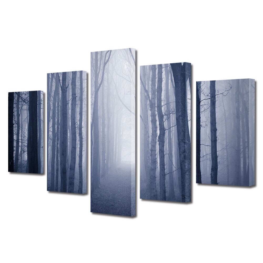 Set Tablouri Multicanvas, ArtDeco, Drum misterios, Panza pe cadru de lemn, Decoratiuni Moderne pentru Casa, 5 piese, 60 x 100 cm