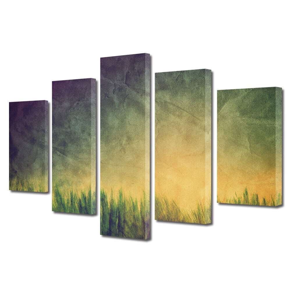 Set Tablouri Multicanvas, ArtDeco, Stufaris in stil vintage, Panza pe cadru de lemn, Decoratiuni Moderne pentru Casa, 5 piese, 60 x 100 cm