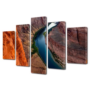 Set Tablouri Multicanvas, ArtDeco, Parau sapand in stanci, Panza pe cadru de lemn, Decoratiuni Moderne pentru Casa, 5 piese, 110 x 200 cm Set Tablouri Multicanvas, ArtDeco, Parau sapand in stanci, Panza pe cadru de lemn, Decoratiuni Moderne pentru Casa, 5 piese, 110 x 200 cm