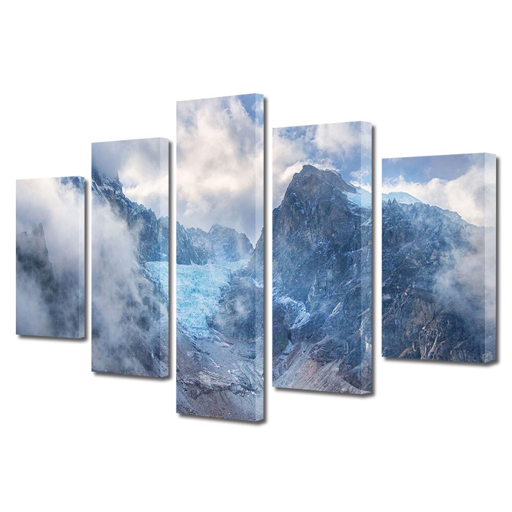 Set Tablouri Multicanvas, ArtDeco, Nepal, Panza pe cadru de lemn, Decoratiuni Moderne pentru Casa, 5 piese, 60 x 100 cm