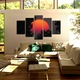 Set Tablouri Multicanvas, ArtDeco, Pata de culoare in intuneric, Panza pe cadru de lemn, Decoratiuni Moderne pentru Casa, 5 piese, 60 x 100 cm