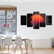 Set Tablouri Multicanvas, ArtDeco, Pata de culoare in intuneric, Panza pe cadru de lemn, Decoratiuni Moderne pentru Casa, 5 piese, 60 x 100 cm