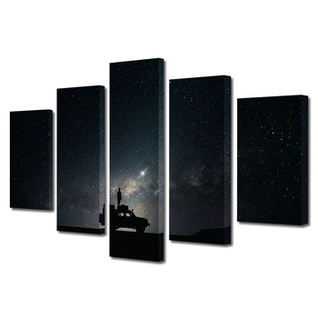 Set Tablouri Multicanvas, ArtDeco, Luceafar stralucitor, Panza pe cadru de lemn, Decoratiuni Moderne pentru Casa, 5 piese, 60 x 100 cm Set Tablouri Multicanvas, ArtDeco, Luceafar stralucitor, Panza pe cadru de lemn, Decoratiuni Moderne pentru Casa, 5 piese, 60 x 100 cm