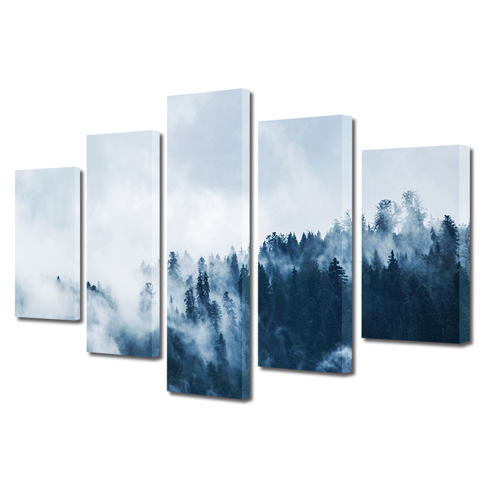 Set Tablouri Multicanvas, ArtDeco, Ceata si brazi, Panza pe cadru de lemn, Decoratiuni Moderne pentru Casa, 5 piese, 100 x 175 cm