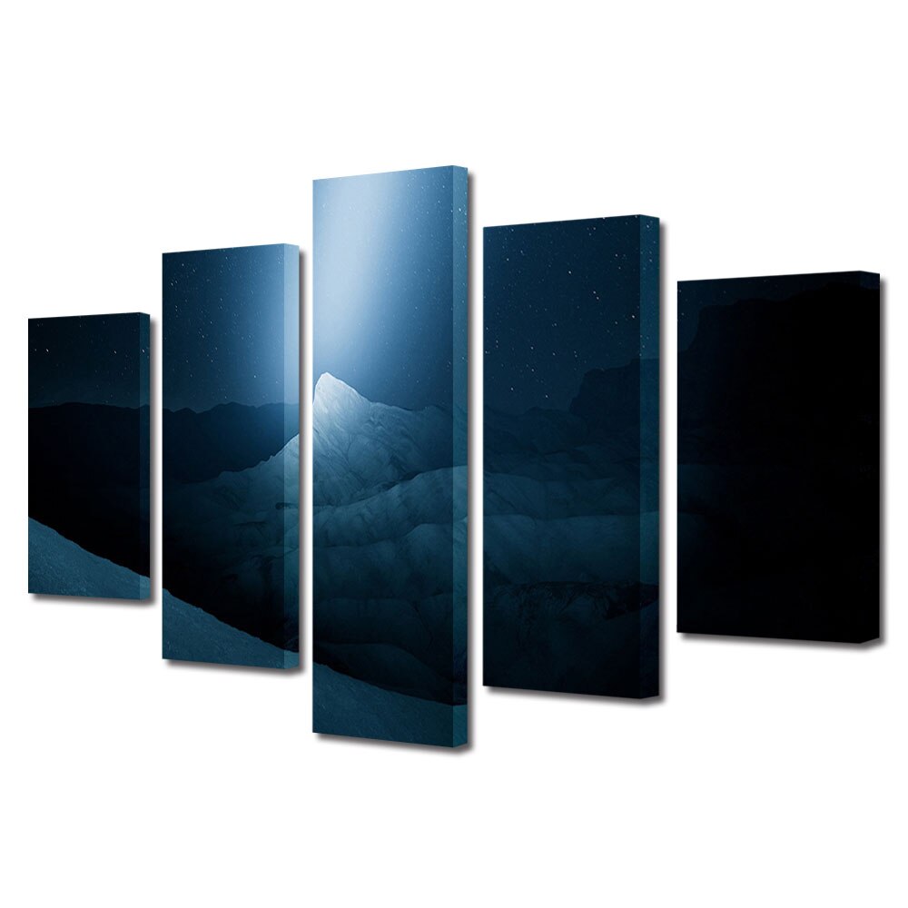 Set Tablouri Multicanvas, ArtDeco, Valea noptii, Panza pe cadru de lemn, Decoratiuni Moderne pentru Casa, 5 piese, 70 x 125 cm