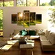 Set Tablouri Multicanvas, ArtDeco, Foisor in padure, Panza pe cadru de lemn, Decoratiuni Moderne pentru Casa, 5 piese, 70 x 125 cm