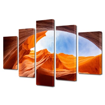 Set Tablouri Multicanvas, ArtDeco, Canion rosiatic, Panza pe cadru de lemn, Decoratiuni Moderne pentru Casa, 5 piese, 70 x 125 cm Set Tablouri Multicanvas, ArtDeco, Canion rosiatic, Panza pe cadru de lemn, Decoratiuni Moderne pentru Casa, 5 piese, 70 x 125 cm