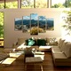 Set Tablouri Multicanvas, ArtDeco, Vegetatia de pe creste, Panza pe cadru de lemn, Decoratiuni Moderne pentru Casa, 5 piese, 70 x 125 cm