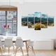 Set Tablouri Multicanvas, ArtDeco, Vegetatia de pe creste, Panza pe cadru de lemn, Decoratiuni Moderne pentru Casa, 5 piese, 70 x 125 cm