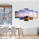 Set Tablouri Multicanvas, ArtDeco, Stele deasupra muntilor, Panza pe cadru de lemn, Decoratiuni Moderne pentru Casa, 5 piese, 60 x 100 cm