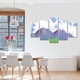 Set Tablouri Multicanvas, ArtDeco, Relief inalt pictat, Panza pe cadru de lemn, Decoratiuni Moderne pentru Casa, 5 piese, 60 x 100 cm