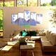 Set Tablouri Multicanvas, ArtDeco, Relief inalt pictat, Panza pe cadru de lemn, Decoratiuni Moderne pentru Casa, 5 piese, 60 x 100 cm