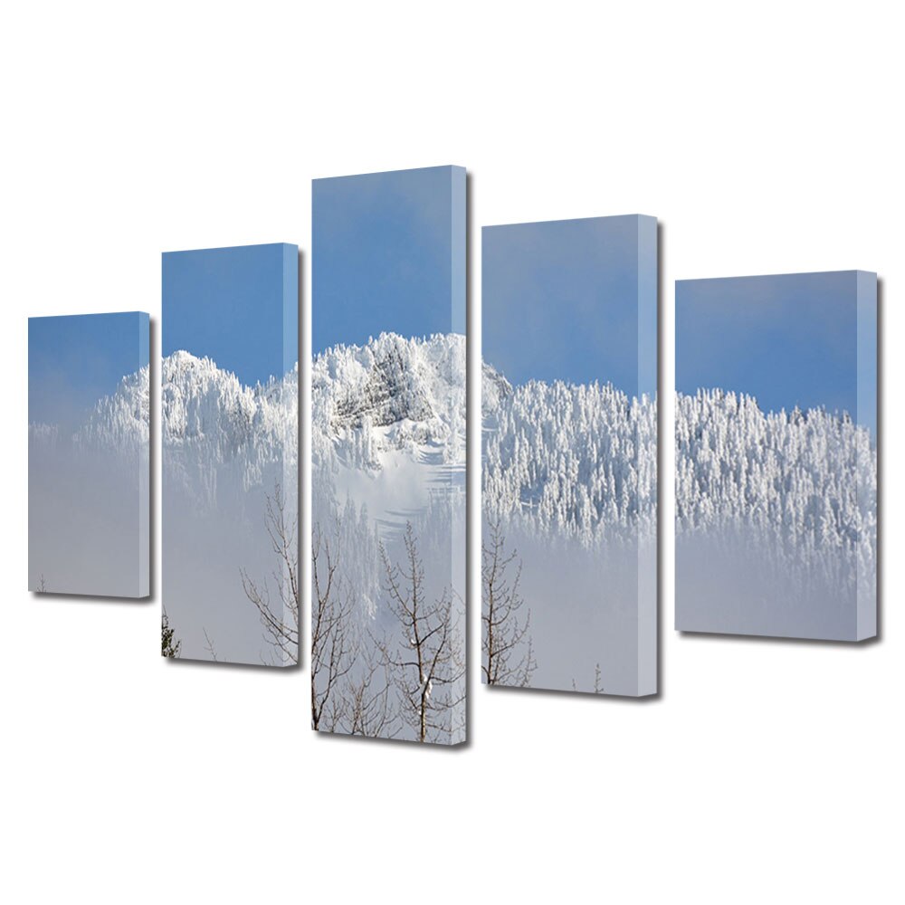 Set Tablouri Multicanvas, ArtDeco, Ceata persistenta, Panza pe cadru de lemn, Decoratiuni Moderne pentru Casa, 5 piese, 60 x 100 cm