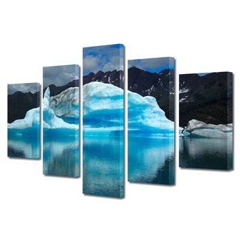 Set Tablouri Multicanvas, ArtDeco, Iceberg, Panza pe cadru de lemn, Decoratiuni Moderne pentru Casa, 5 piese, 60 x 100 cm Set Tablouri Multicanvas, ArtDeco, Iceberg, Panza pe cadru de lemn, Decoratiuni Moderne pentru Casa, 5 piese, 60 x 100 cm