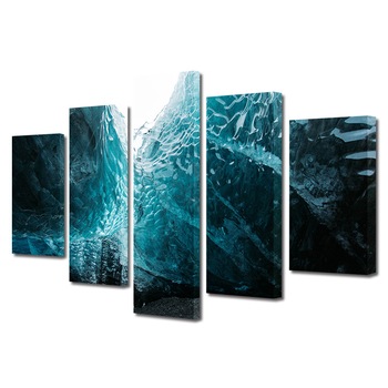 Set Tablouri Multicanvas, ArtDeco, Pestera de gheata, Panza pe cadru de lemn, Decoratiuni Moderne pentru Casa, 5 piese, 100 x 175 cm Set Tablouri Multicanvas, ArtDeco, Pestera de gheata, Panza pe cadru de lemn, Decoratiuni Moderne pentru Casa, 5 piese, 100 x 175 cm