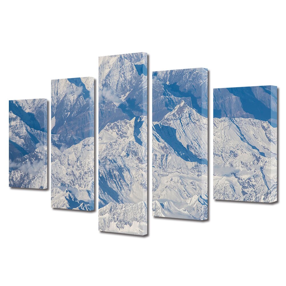 Set Tablouri Multicanvas, ArtDeco, Relief inalt, Panza pe cadru de lemn, Decoratiuni Moderne pentru Casa, 5 piese, 120 x 225 cm