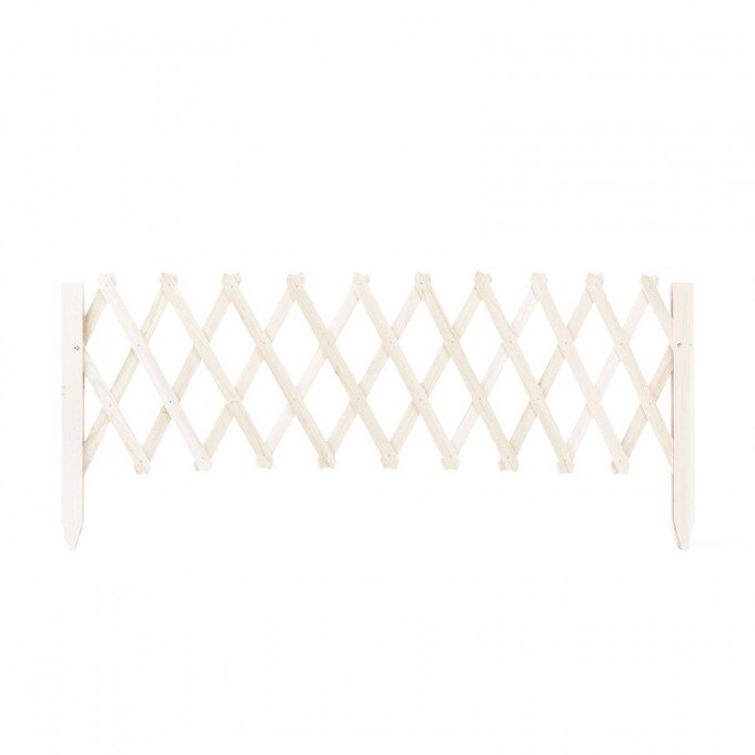 Bordura pentru pat de flori, gard , 110 x 34 cm, Alb