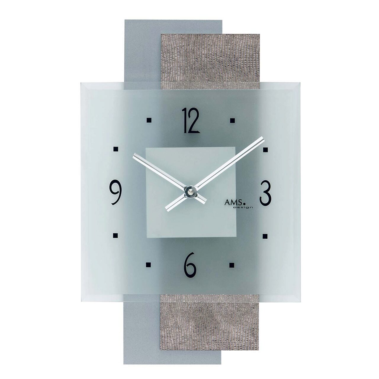 Ceas de perete AMS 9443, Quartz, Transparent, Analogic, Modern