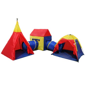 Set corturi de joaca pentru gradina cu casa, cort indian si cort iglu si 2 tunele , pentru copii, de interior sau exterior, multicolo, ATS, model unisex, Baza impermeabila, model 5 in 1, 135 x 100 cm Set corturi de joaca pentru gradina cu casa, cort indian si cort iglu si 2 tunele , pentru copii, de interior sau exterior, multicolo, ATS, model unisex, Baza impermeabila, model 5 in 1, 135 x 100 cm