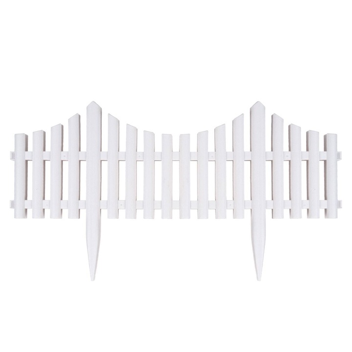 Комплект градински огради, бял, Exclusive Sweet Decor, 60 см, 4 броя