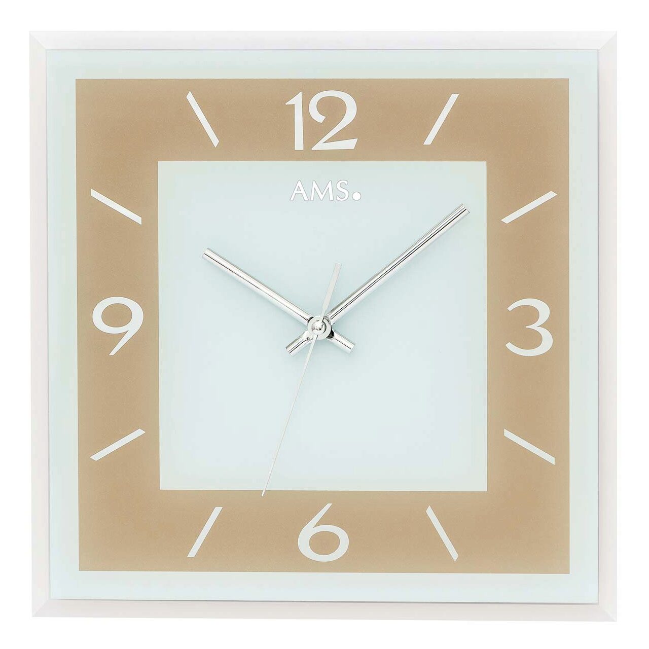 Ceas de perete AMS 9574, Quartz, Auriu, Analogic, Modern