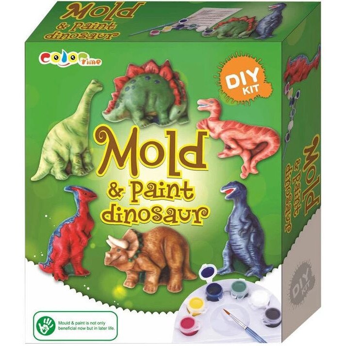 Set artizanal mulaj si desen Dinozauri 6 piese - DiY - Mold & paint dinosaur