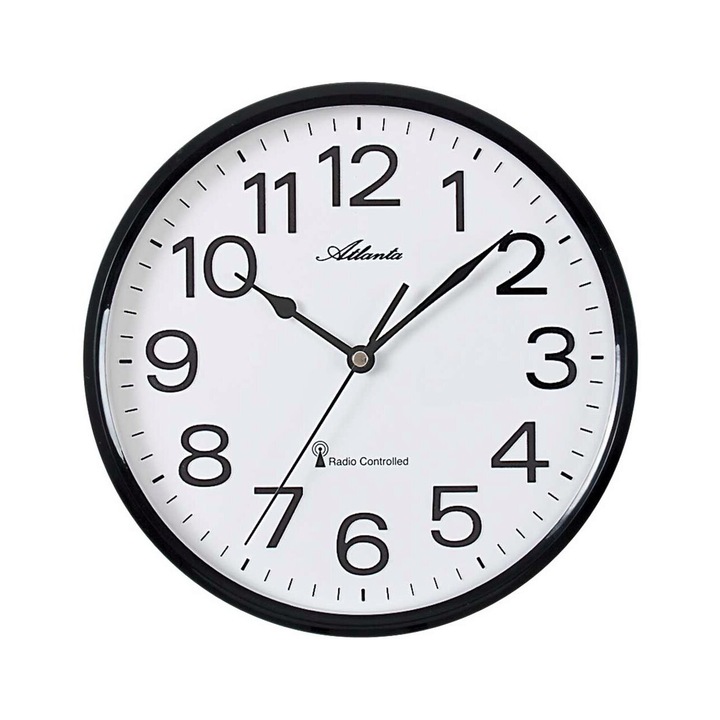 Стенен часовник Atlanta 4378/7, кварцов, бял, аналогов, модерен
