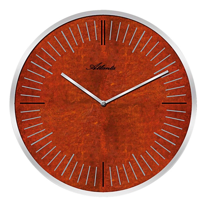 Стенен часовник Atlanta 4530/18, кварц, червен, аналогов, модерен