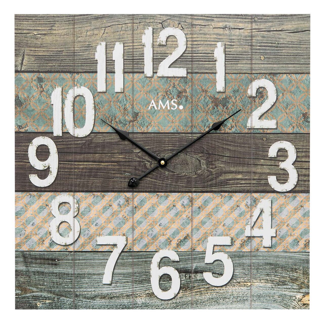 Ceas de perete AMS 9570, Quartz, Maro, Analogic, Modern