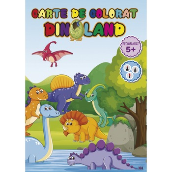 Carte de colorat Dinoland, A4 24 pagini Carte de colorat Dinoland, A4 24 pagini