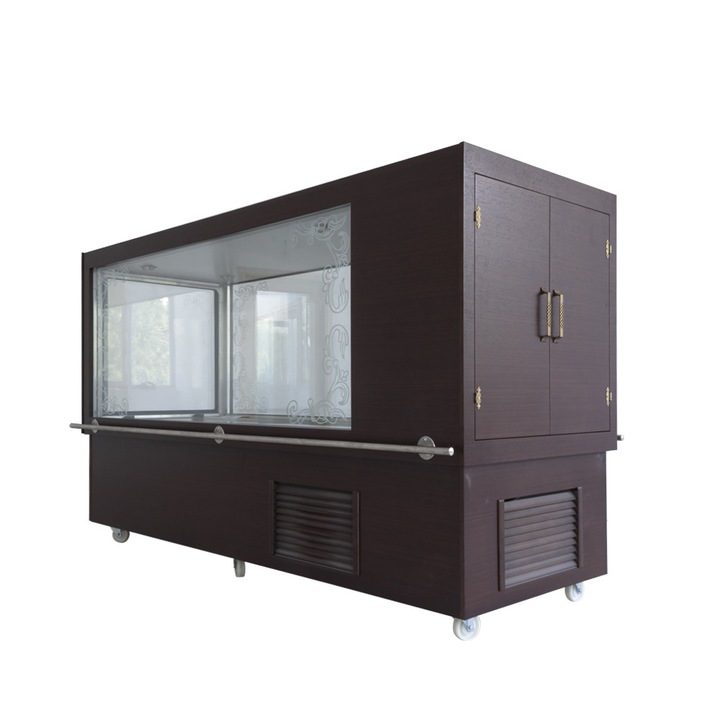 Frigider mortuar Charon IGLOO Polonia, lemn wenge, vitrina sticla, capacitate 200kg
