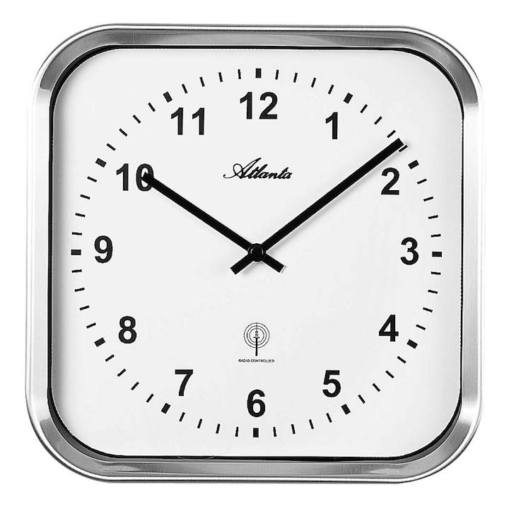 Стенен часовник Atlanta 4384/0, кварцов, бял, аналогов, модерен