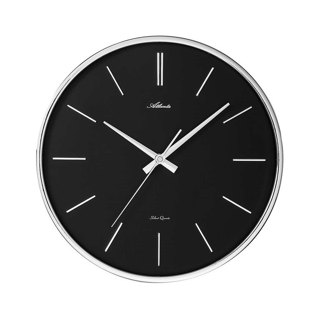 Ceas de perete Atlanta 4456/19, Quartz, Negru, Analogic, Modern