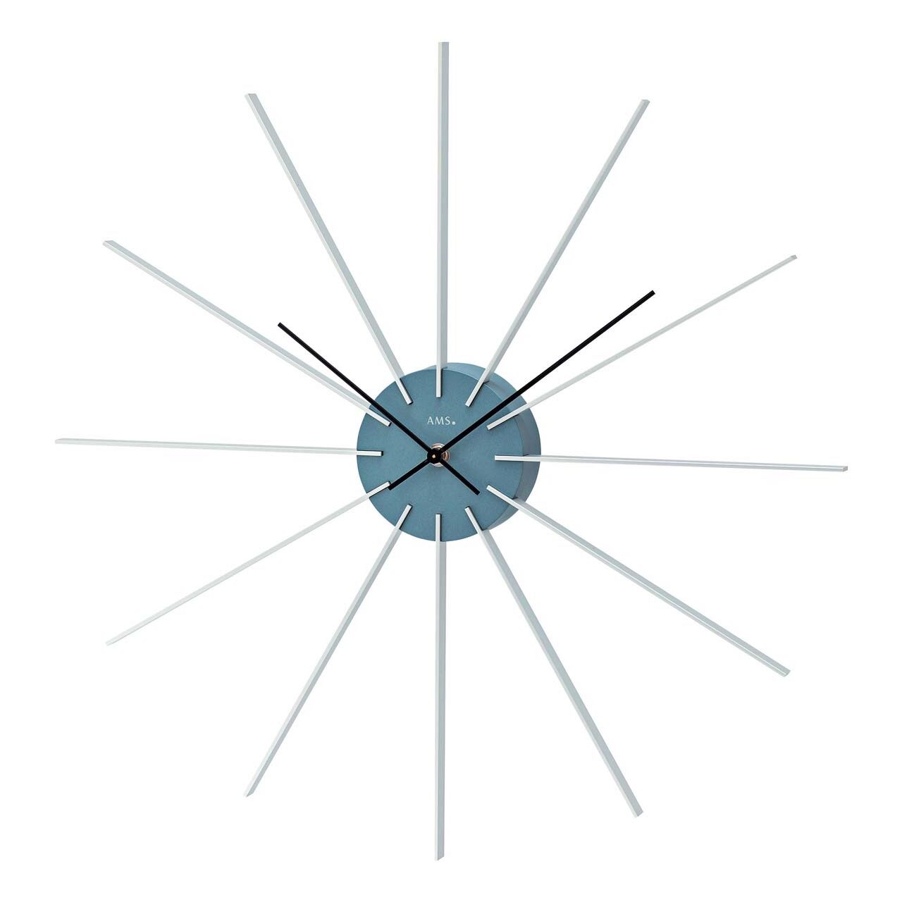 Ceas de perete AMS 9596, Quartz, Albastru, Analogic, Modern