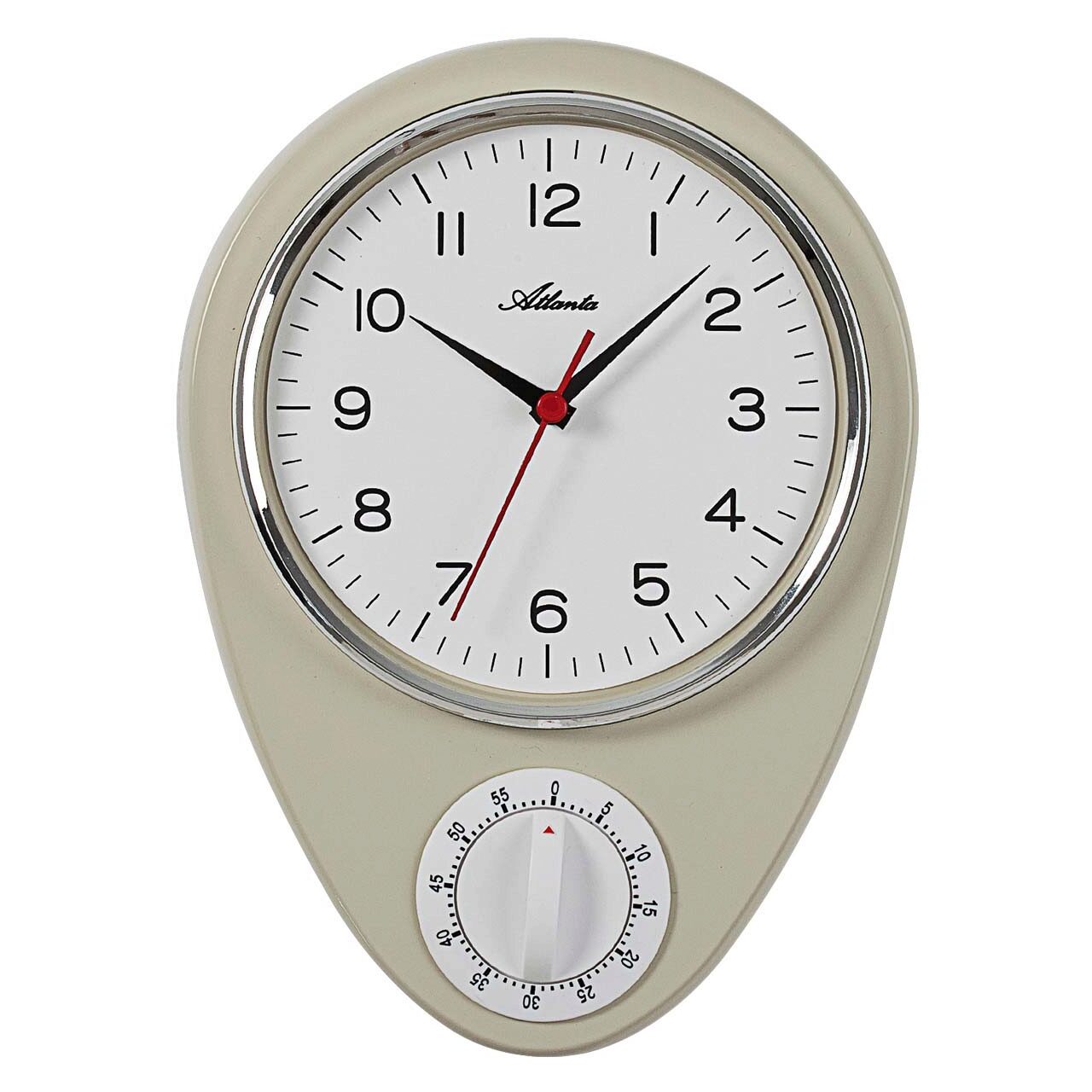Ceas de perete Atlanta 6114/0, Quartz, Alb, Analogic, Clasic