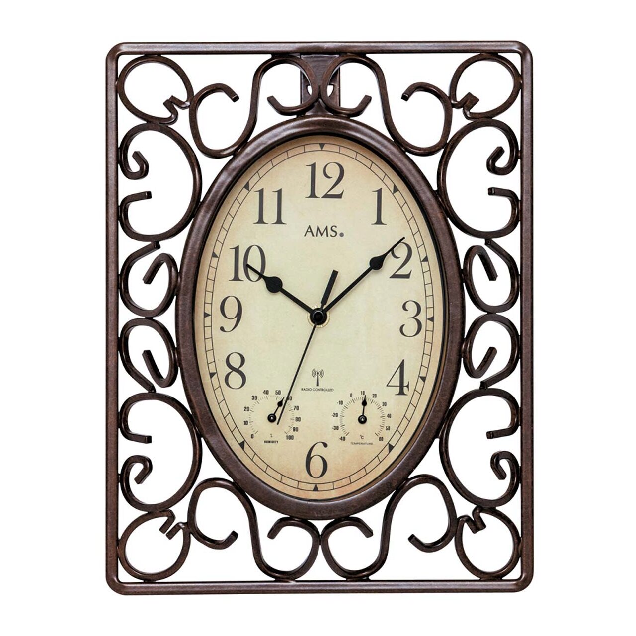 Ceas de perete AMS 5976, Quartz, Crem, Analogic, Clasic