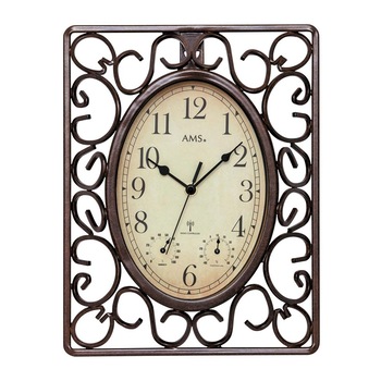 Ceas de perete AMS 5976, Quartz, Crem, Analogic, Clasic Ceas de perete AMS 5976, Quartz, Crem, Analogic, Clasic