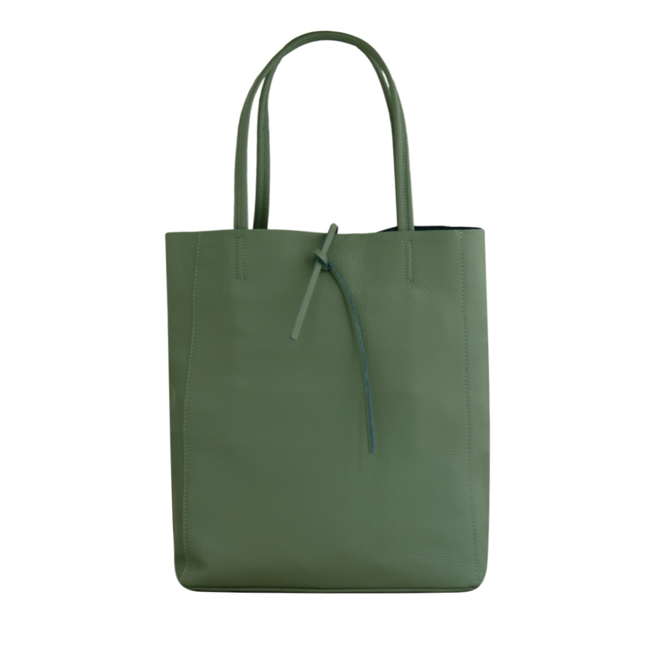 Geanta tip traista din piele naturala Eva Bags, Sia verde