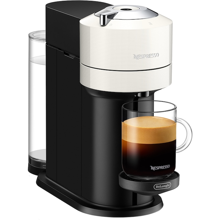 DeLonghi EN120.W Nespresso Vertuo Next kapszulás kávéfőző, 1500W, 1.1L víztartály, 19 bar, fehér/fekete